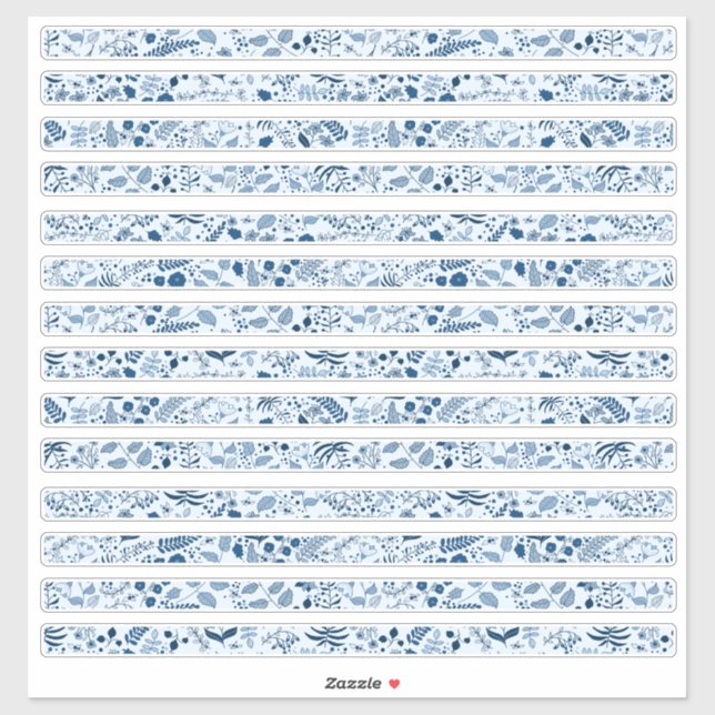 Beautiful Blue Boho Flower Borders (Sheet)
