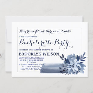 Beautiful Blue Bouquet Bachelorette Party Invitation