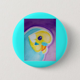 Beautiful Blue Budgie 6 Cm Round Badge