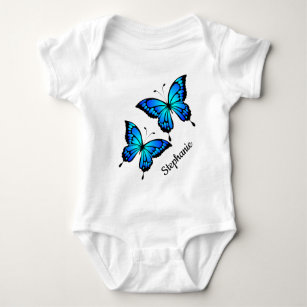 Beautiful Blue Butterflies Baby Bodysuit