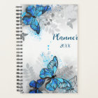 Beautiful blue butterflies planner