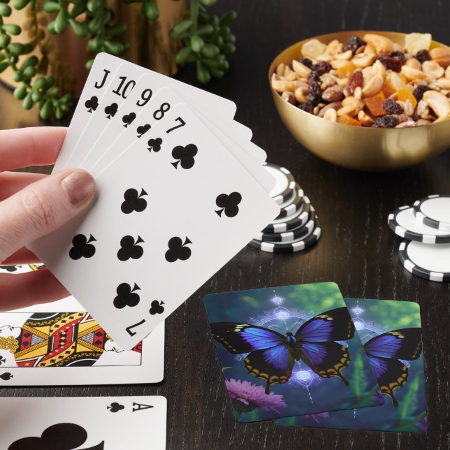 Beautiful Blue Butterfly Playing Cards (In Situ)