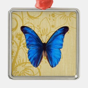 Beautiful Blue Butterfly Vintage art Metal Tree Decoration