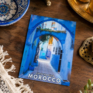 Beautiful Blue Chefchaouen Moroccan Architecture Postcard
