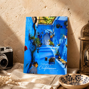 Beautiful Blue Chefchaouen Morocco Medina Streets Postcard