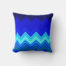Beautiful Blue Chevron Decorative Pillow