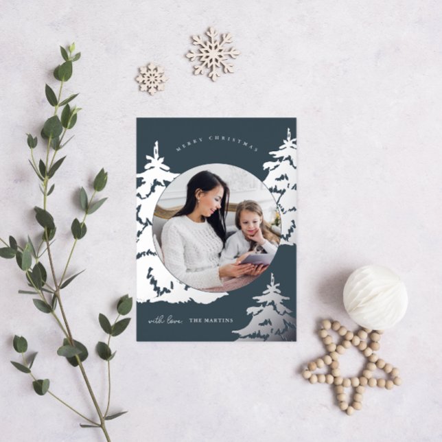 Beautiful Blue Christmas Tree Two Photo Holiday (Creator Uploaded)