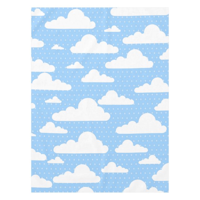 Beautiful Blue Clouds Tablecloth (Front)