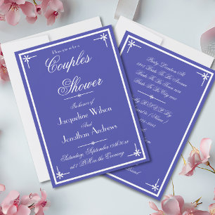 Beautiful Blue - Cool Classic Chic Couples Shower Invitation