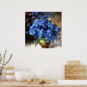 Beautiful Blue Cornflowers Poster
