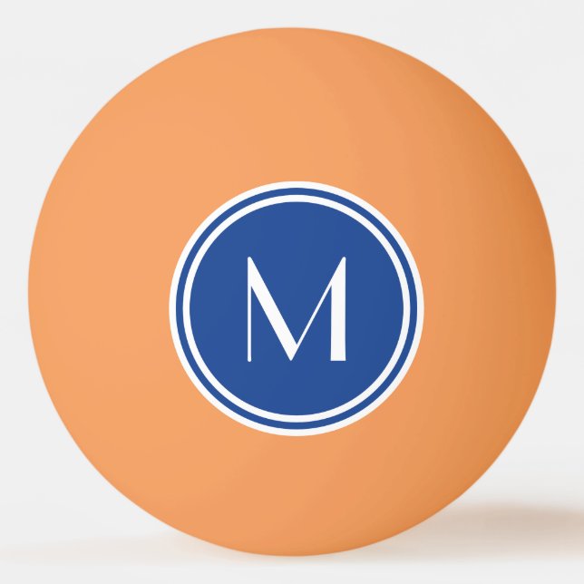 Beautiful Blue Custom Monogram Ping Pong Ball (Front)