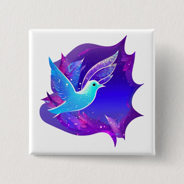 Beautiful Blue Dove Graphic 15 Cm Square Badge (Front)