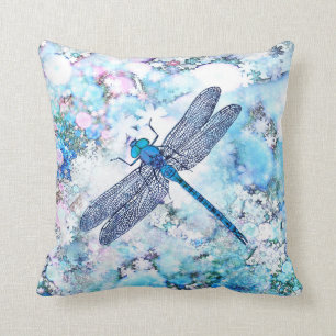 Beautiful Blue Dragonfly Cushion