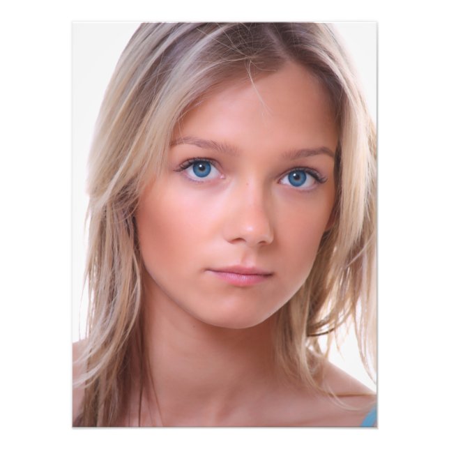 Beautiful Blue Eye Blonde Haired Girl  Photo Print (Front)