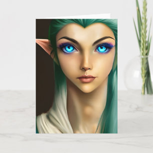 Beautiful Blue Eyed Fairy Birthday Card