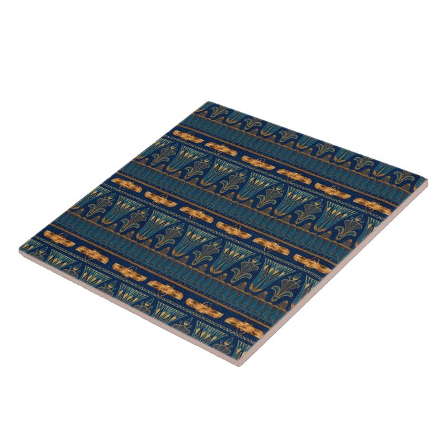 Beautiful blue faux golden scarab tile (Side)