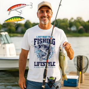 Beautiful Blue Fishing Lifestyle Outdoor T-Shirt