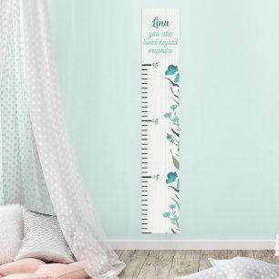Beautiful Blue Floral Beyond Measure Growth Chart