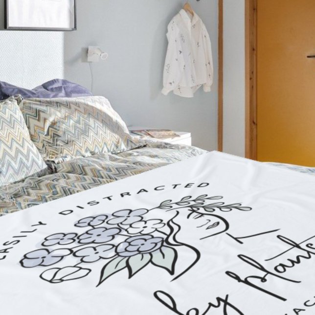 Beautiful Blue Floral Distracted Gardener Name Fleece Blanket (Creator Uploaded)