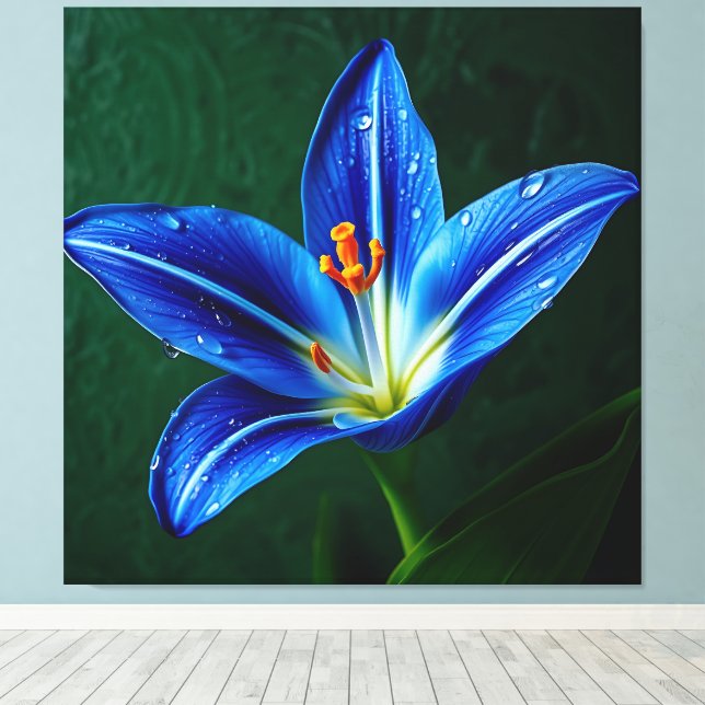 Beautiful Blue Flower - Artistic Photograph Canvas Print (Insitu(Wood Floor))