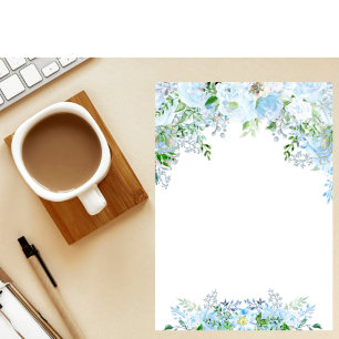 Beautiful blue flower  custom letterhead