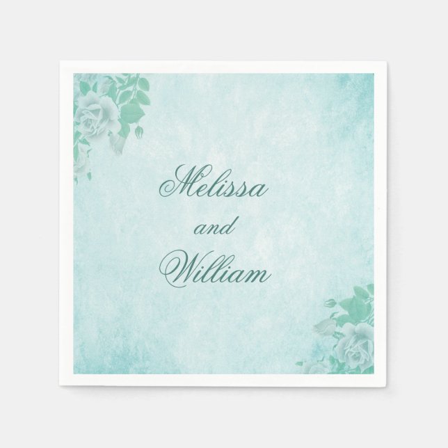 Beautiful Blue Flowers Napkin (Front)