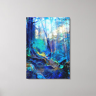 Beautiful Blue Forest Stretched Canvas Print