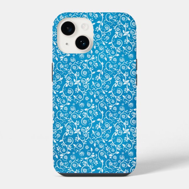 Beautiful Blue Geometric Pattern iPhone Case (Back)