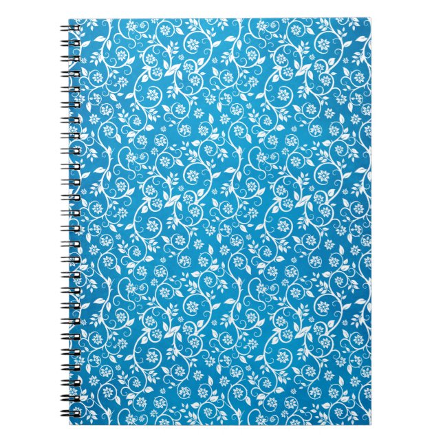 Beautiful Blue Geometric Pattern Notebook (Front)
