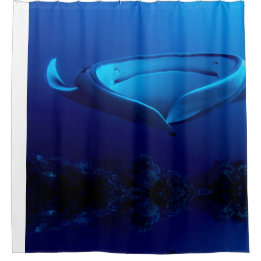 Beautiful Blue Giant Manta Ray Shower Curtain