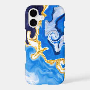 Beautiful Blue, Gold and White Swirls like Water