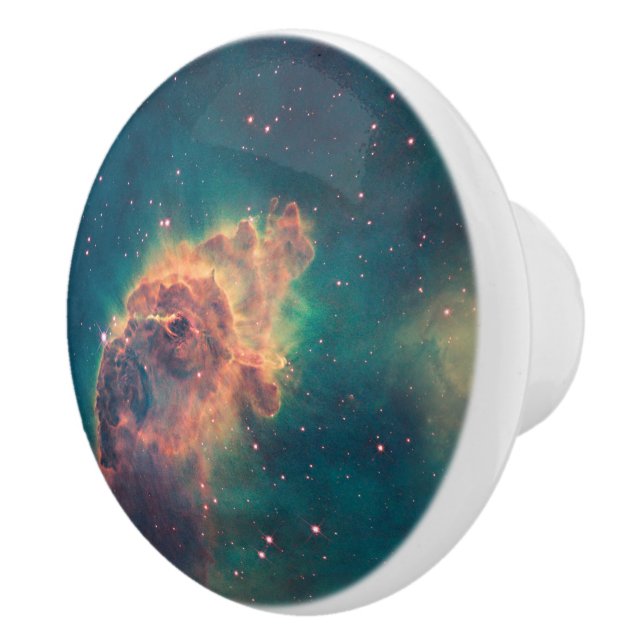 Beautiful Blue Green Space Cloud Galaxy Universe Ceramic Knob (Right)