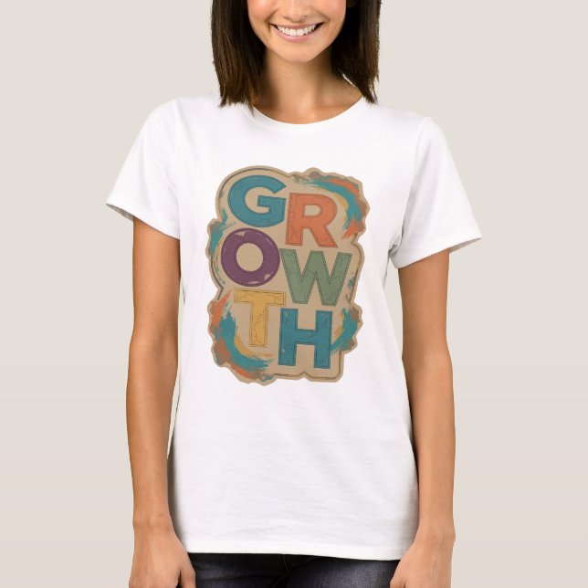 Beautiful Blue GROWTH Custom Design T-Shirt (Front)