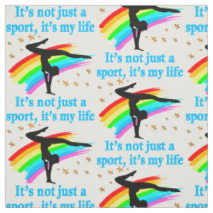 BEAUTIFUL BLUE GYMNASTICS IS MY LIFE DESIGN FABRIC