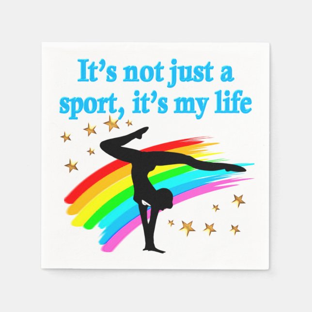 BEAUTIFUL BLUE GYMNASTICS IS MY LIFE DESIGN NAPKIN (Front)