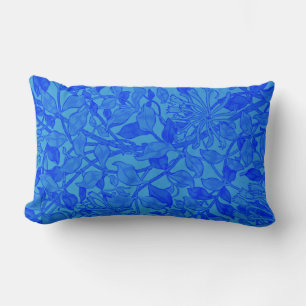 Beautiful Blue Honeysuckle Pattern by W. Morris Lumbar Cushion
