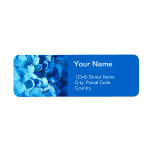 beautiful blue hydrangea flowers address labels.