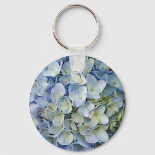Beautiful Blue Hydrangea Flowers Photo Key Ring
