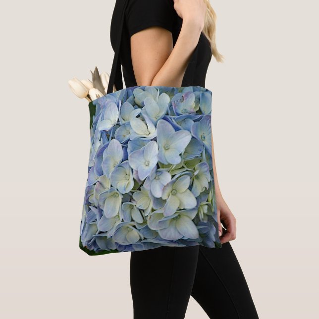 Beautiful Blue Hydrangea Flowers Photo Tote Bag (Close Up)