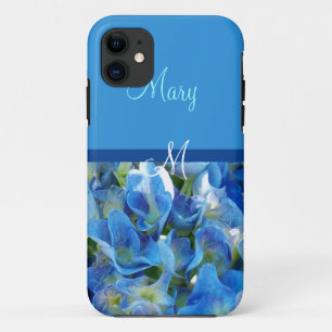 Beautiful blue hydrangean flower case