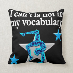 BEAUTIFUL BLUE INSPIRATIONAL GYMNASTICS DESIGN CUSHION