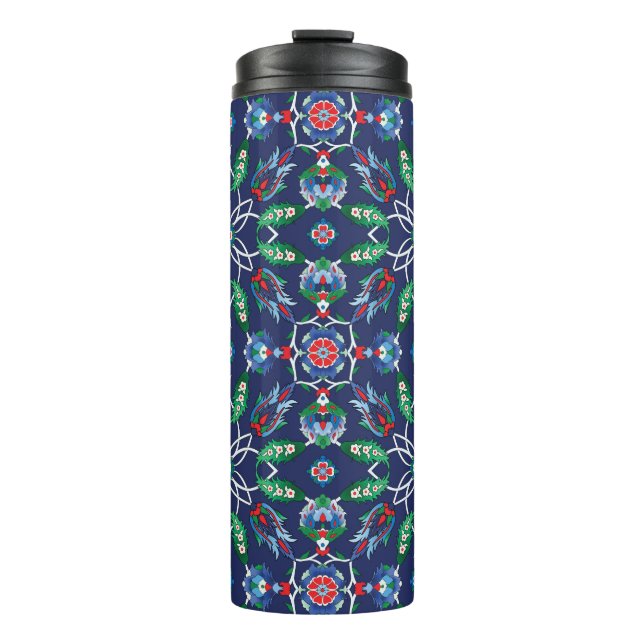 💙 Beautiful Blue Iznik Turkish tiles Thermal Tumbler (Front)