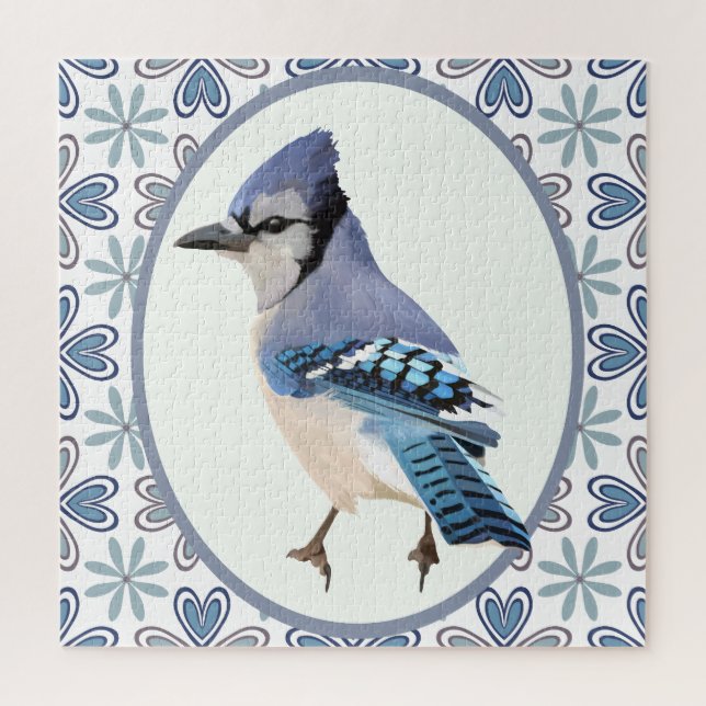 Beautiful Blue Jay Bird Jigsaw Puzzle (Vertical)
