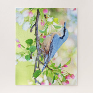 Beautiful Blue Jay on a Branch of Berries Jigsaw Puzzle