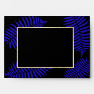Beautiful Blue Leaf Bracken Wedding Envelopes