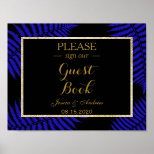 Beautiful Blue Leaf Bracken Wedding Poster