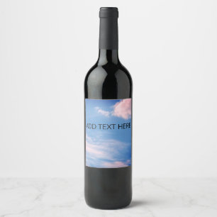 beautiful blue lightly clouded sky CUSTOMIZE Wine Label