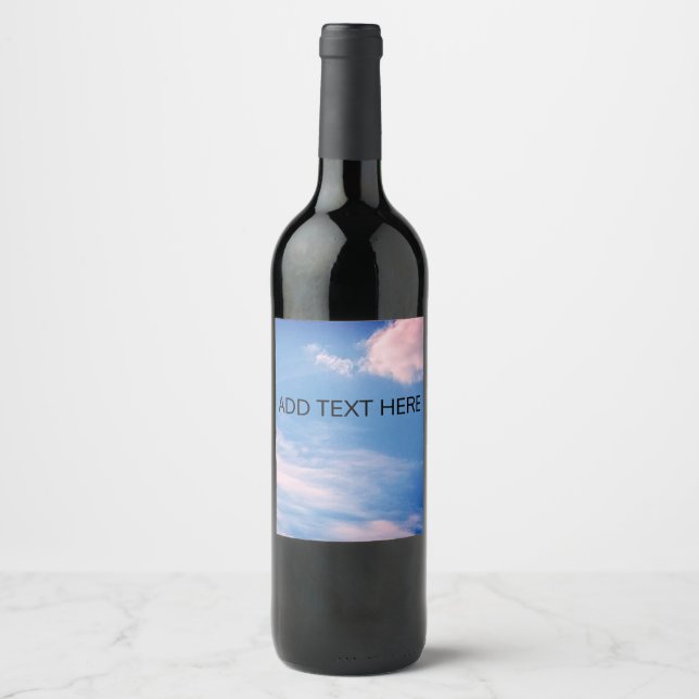 beautiful blue lightly clouded sky CUSTOMIZE Wine Label (Front)