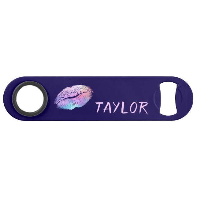 Beautiful Blue lipstick print (Front (Horizontal))