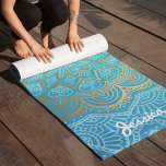 Beautiful Blue Mandala Pattern Yoga Mat<br><div class="desc">Beautiful personalised mandala pattern personalised yoga mat.</div>